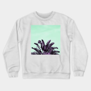 Purple banana leaves, turquoise sky Crewneck Sweatshirt